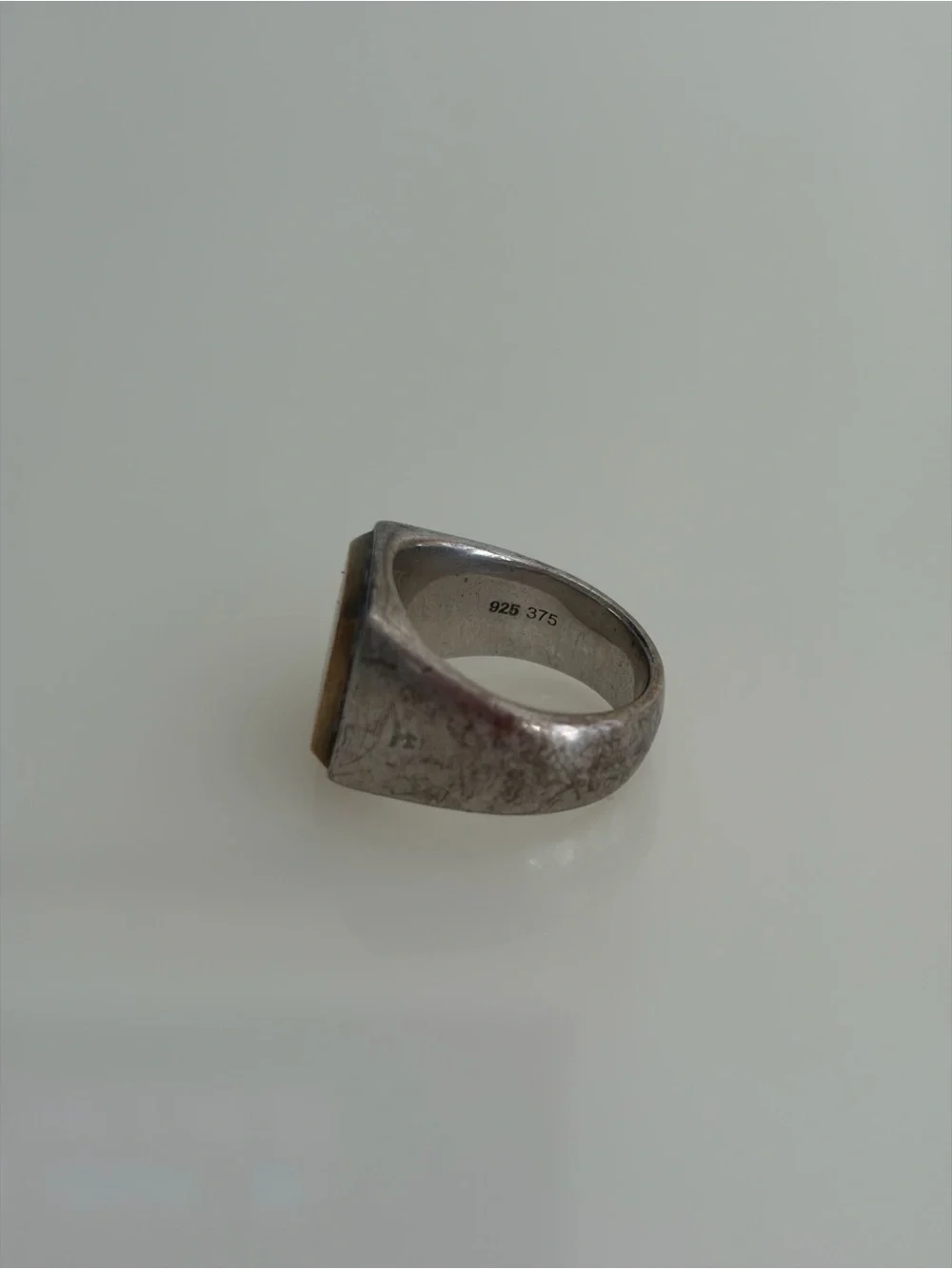 Tom Wood Cushion Gold Top Sterling Silver & 9K Gold Signet Ring